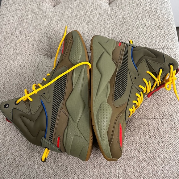 PUMA Rs-x Mid C Militia Wtr 'Green Red Yellow Training Sneaker Size 4.5 Youth - Picture 6 of 8